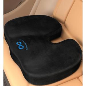 imageEverlasting Comfort Memory Foam Car Seat Cushion  Tailbone Pain Relief Driving Seat Cushion for Short People  Office Wheelchair Gaming Chair Travel  NonSlip Washable Cover
